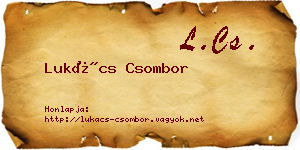 Lukács Csombor névjegykártya